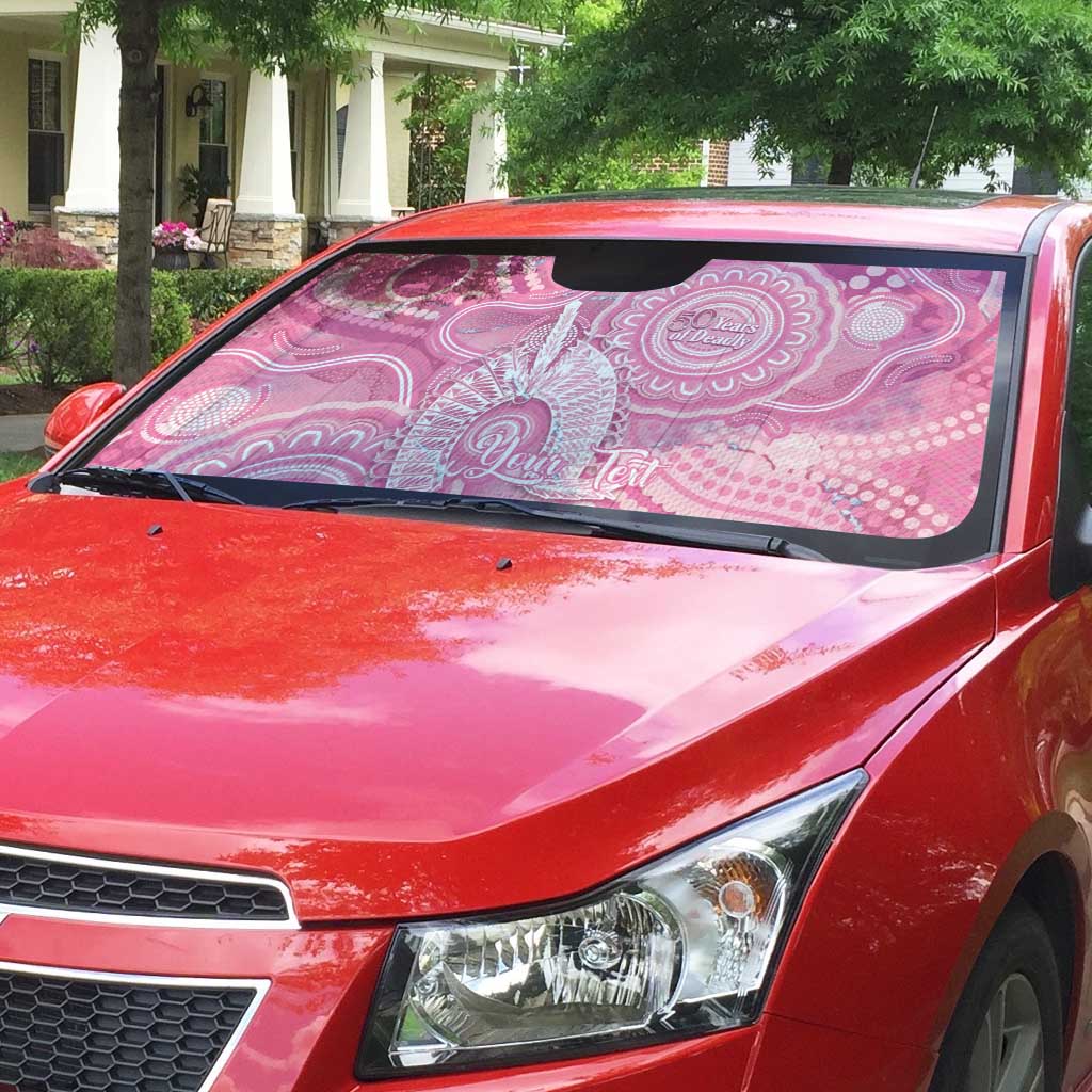 50 Years Deadly NAIDOC Week 2026 Personalised Auto Sun Shade Dhari Pink Indigenous Art