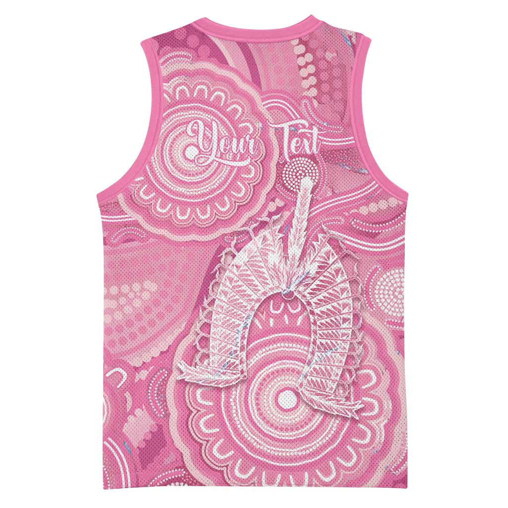 50 Years Deadly NAIDOC Week 2026 Personalised Basketball Jersey Dhari Pink Indigenous Art