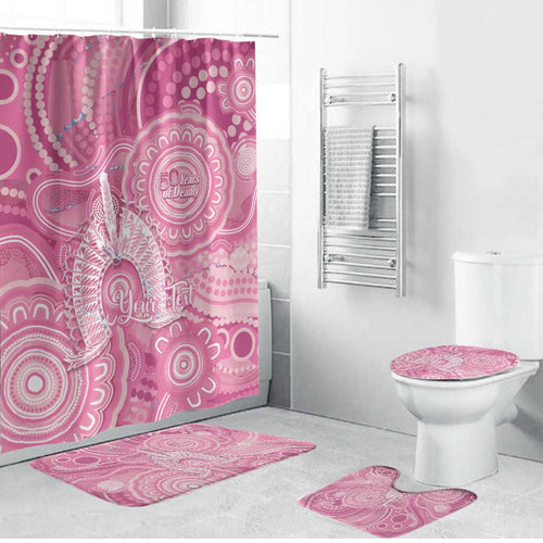 50 Years Deadly NAIDOC Week 2026 Personalised Bathroom Set Dhari Pink Indigenous Art