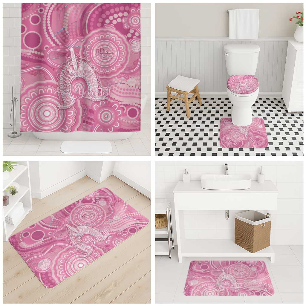 50 Years Deadly NAIDOC Week 2026 Personalised Bathroom Set Dhari Pink Indigenous Art