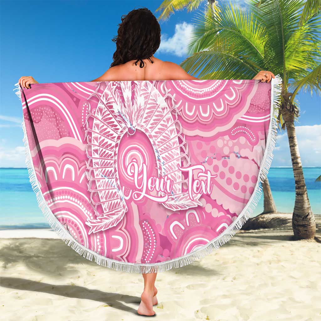 50 Years Deadly NAIDOC Week 2026 Personalised Beach Blanket Dhari Pink Indigenous Art