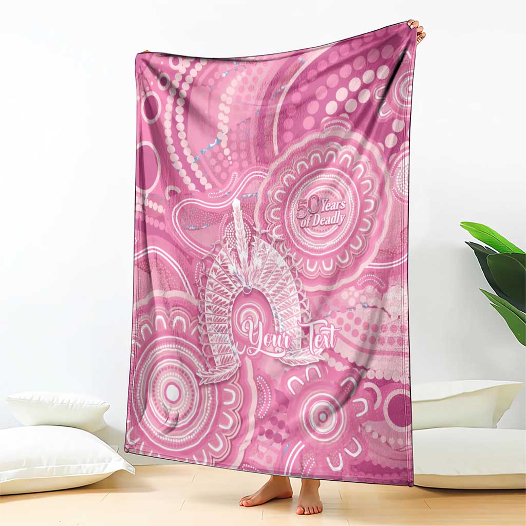 50 Years Deadly NAIDOC Week 2026 Personalised Blanket Dhari Pink Indigenous Art
