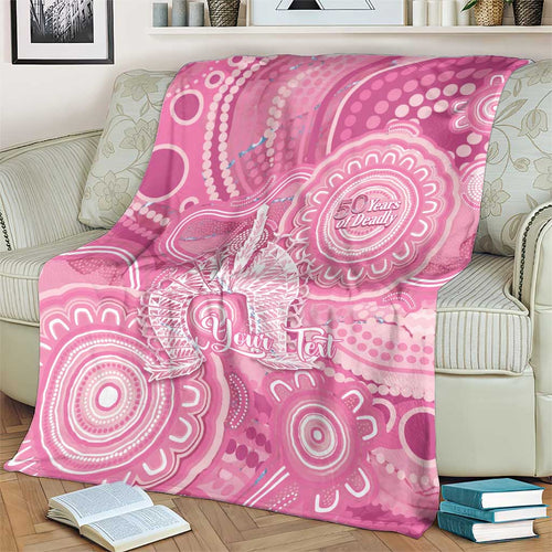 50 Years Deadly NAIDOC Week 2026 Personalised Blanket Dhari Pink Indigenous Art