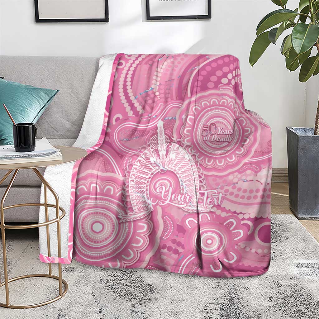50 Years Deadly NAIDOC Week 2026 Personalised Blanket Dhari Pink Indigenous Art