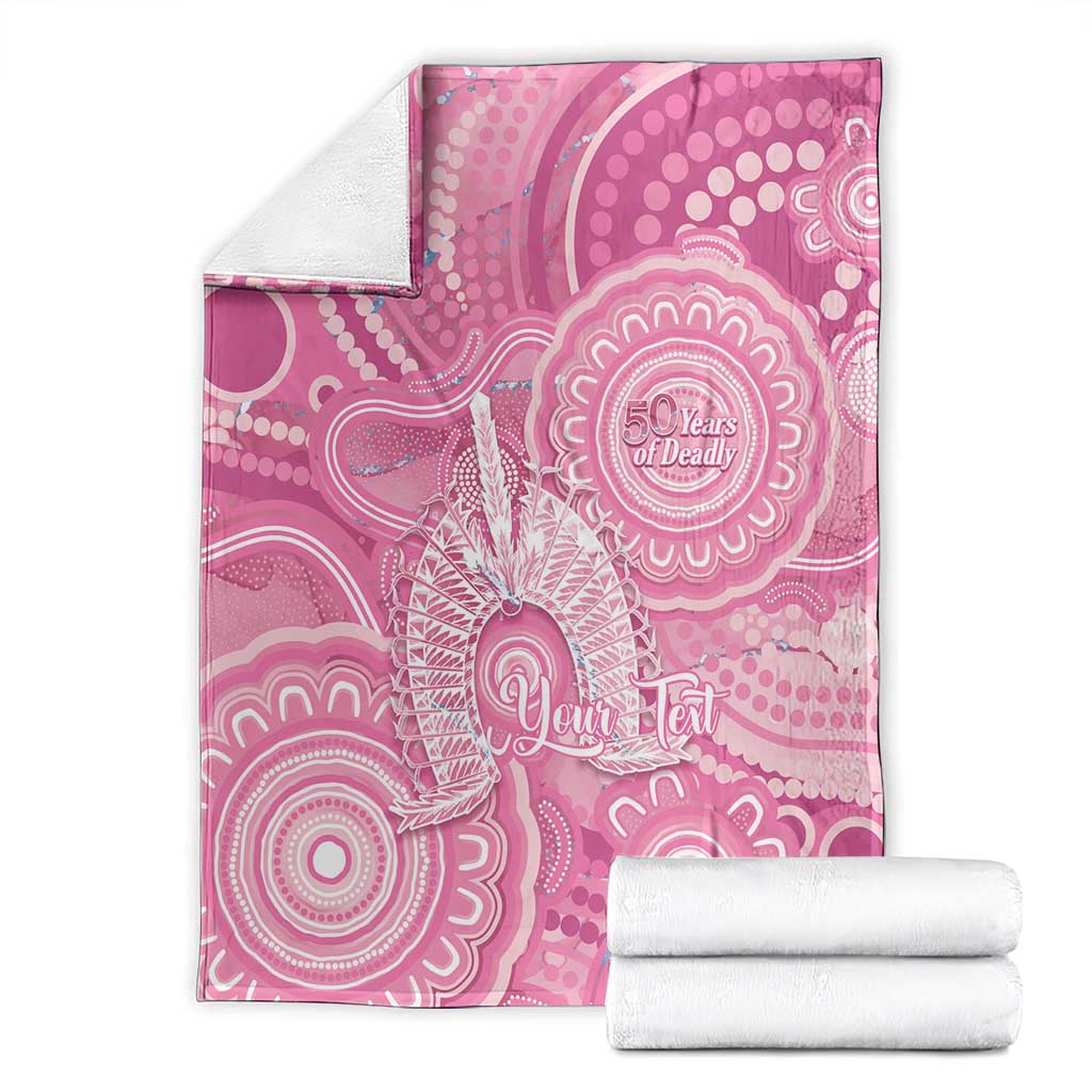 50 Years Deadly NAIDOC Week 2026 Personalised Blanket Dhari Pink Indigenous Art
