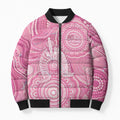 50 Years Deadly NAIDOC Week 2026 Personalised Bomber Puffer Jacket Dhari Pink Indigenous Art