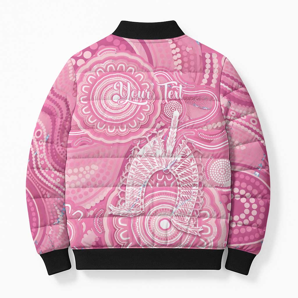 50 Years Deadly NAIDOC Week 2026 Personalised Bomber Puffer Jacket Dhari Pink Indigenous Art