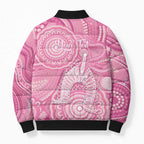50 Years Deadly NAIDOC Week 2026 Personalised Bomber Puffer Jacket Dhari Pink Indigenous Art