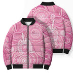 50 Years Deadly NAIDOC Week 2026 Personalised Bomber Puffer Jacket Dhari Pink Indigenous Art