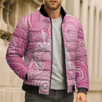 50 Years Deadly NAIDOC Week 2026 Personalised Bomber Puffer Jacket Dhari Pink Indigenous Art