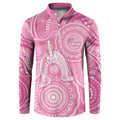 50 Years Deadly NAIDOC Week 2026 Personalised Button Sweatshirt Dhari Pink Indigenous Art