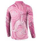 50 Years Deadly NAIDOC Week 2026 Personalised Button Sweatshirt Dhari Pink Indigenous Art