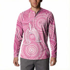 50 Years Deadly NAIDOC Week 2026 Personalised Button Sweatshirt Dhari Pink Indigenous Art