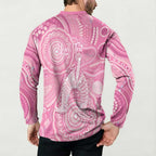 50 Years Deadly NAIDOC Week 2026 Personalised Button Sweatshirt Dhari Pink Indigenous Art