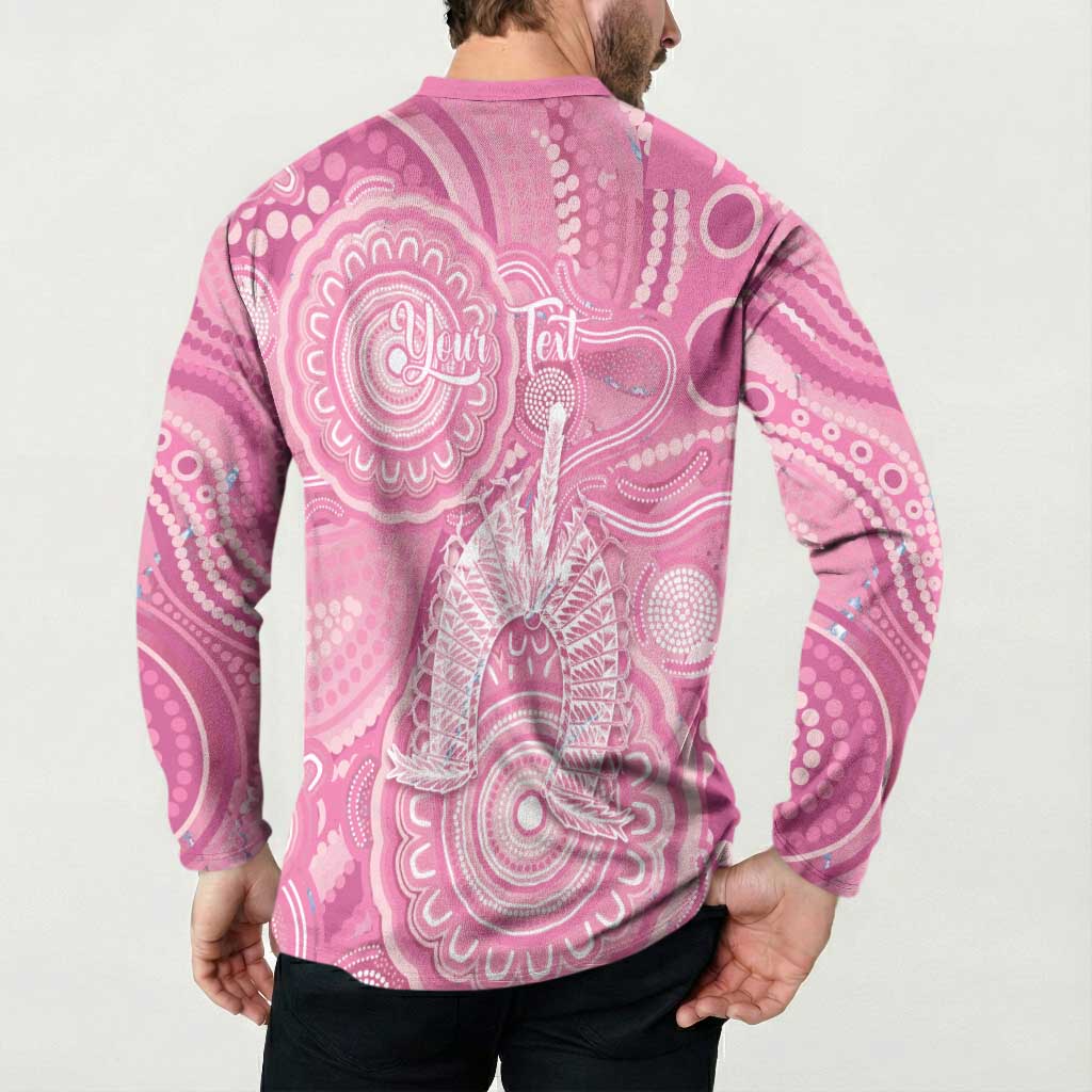 50 Years Deadly NAIDOC Week 2026 Personalised Button Sweatshirt Dhari Pink Indigenous Art