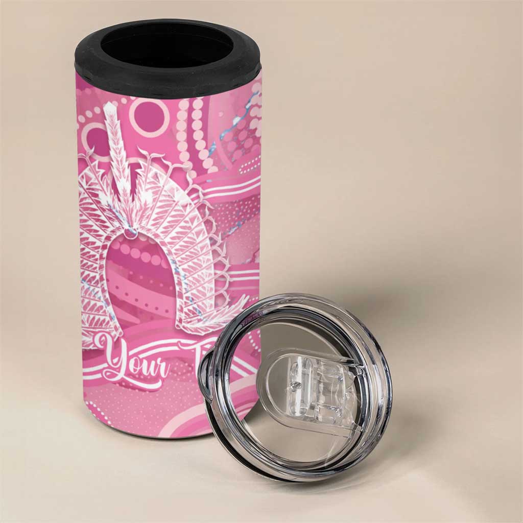50 Years Deadly NAIDOC Week 2026 Personalised 4 in 1 Can Cooler Tumbler Dhari Pink Indigenous Art