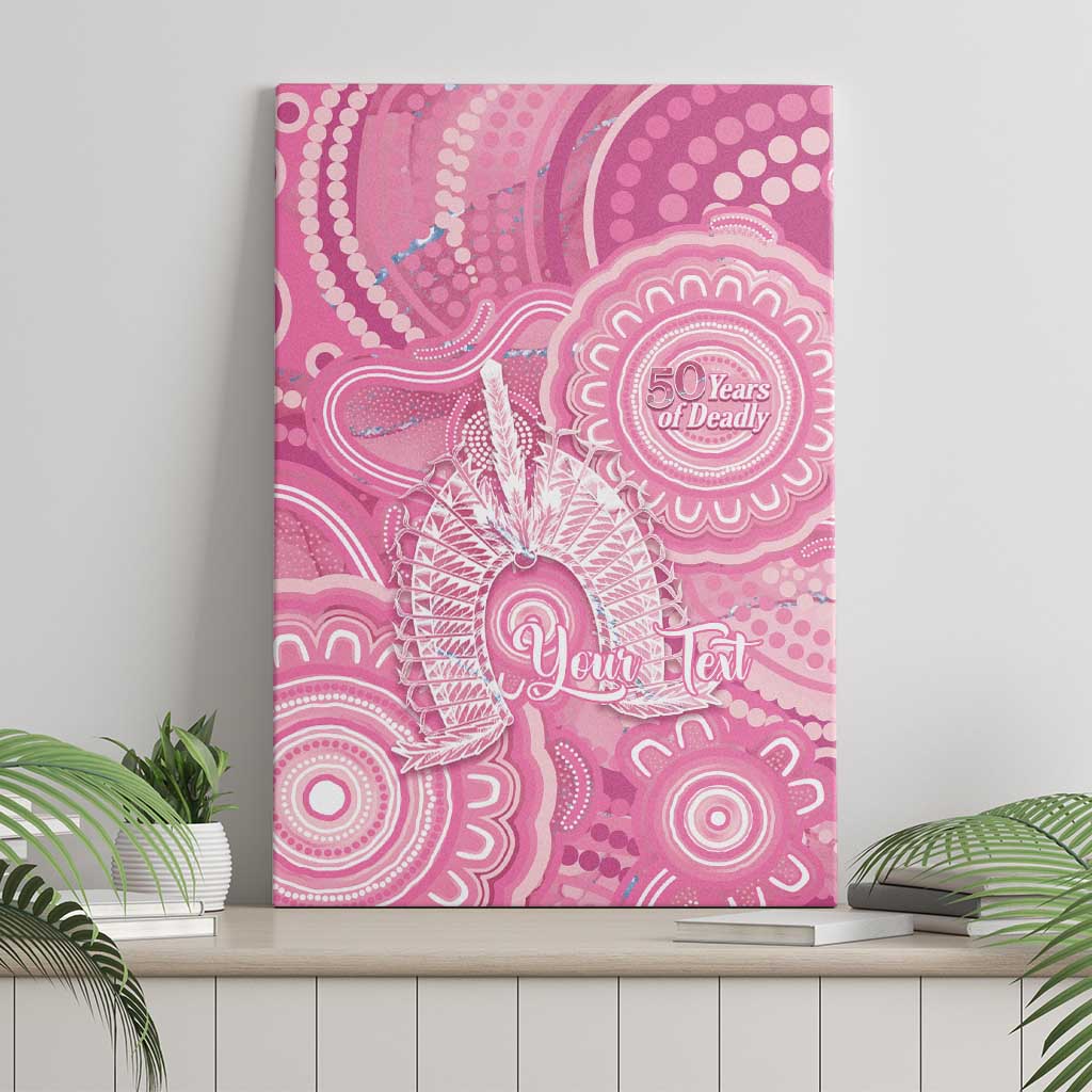 50 Years Deadly NAIDOC Week 2026 Personalised Canvas Wall Art Dhari Pink Indigenous Art