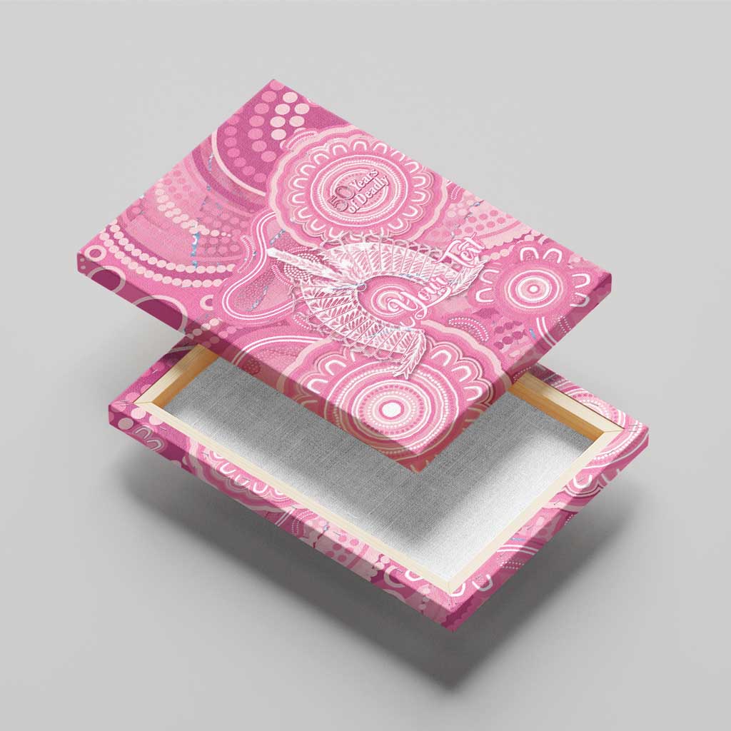 50 Years Deadly NAIDOC Week 2026 Personalised Canvas Wall Art Dhari Pink Indigenous Art