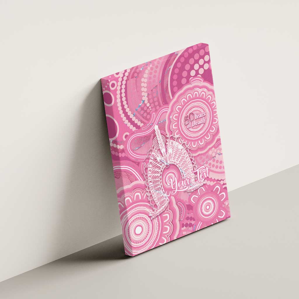 50 Years Deadly NAIDOC Week 2026 Personalised Canvas Wall Art Dhari Pink Indigenous Art