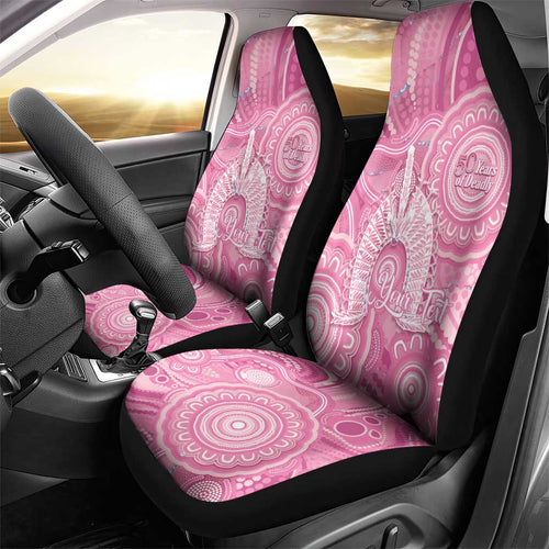 50 Years Deadly NAIDOC Week 2026 Personalised Car Seat Cover Dhari Pink Indigenous Art