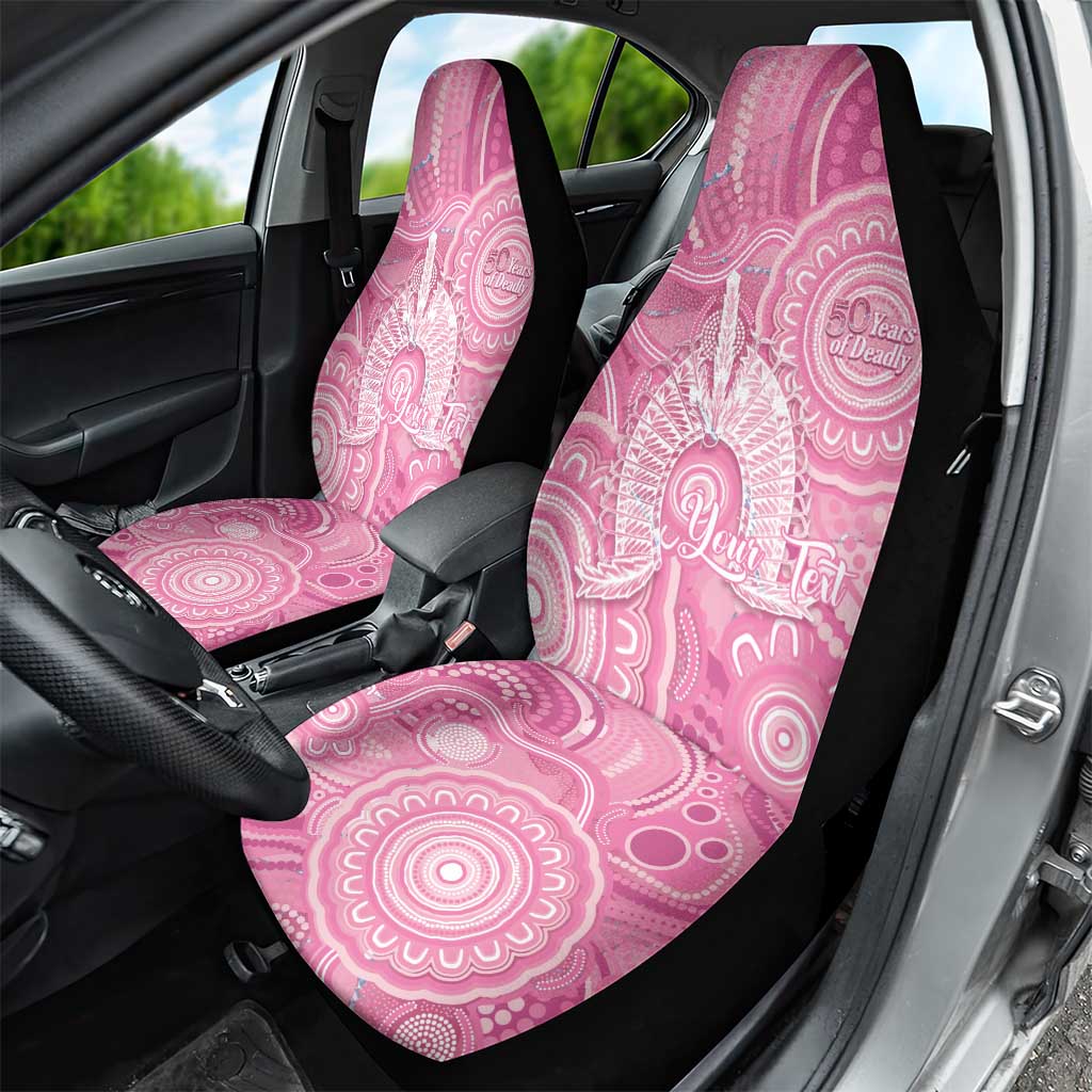 50 Years Deadly NAIDOC Week 2026 Personalised Car Seat Cover Dhari Pink Indigenous Art