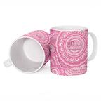 50 Years Deadly NAIDOC Week 2026 Personalised Ceramic Mug Dhari Pink Indigenous Art