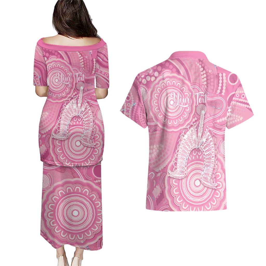 50 Years Deadly NAIDOC Week 2026 Personalised Couples Matching Puletasi and Hawaiian Shirt Dhari Pink Indigenous Art
