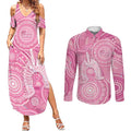 50 Years Deadly NAIDOC Week 2026 Personalised Couples Matching Summer Maxi Dress and Long Sleeve Button Shirt Dhari Pink Indigenous Art