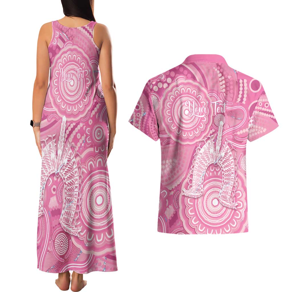 50 Years Deadly NAIDOC Week 2026 Personalised Couples Matching Tank Maxi Dress and Hawaiian Shirt Dhari Pink Indigenous Art