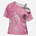 50 Years Deadly NAIDOC Week 2026 Personalised Cross Shoulder Shirt Dhari Pink Indigenous Art