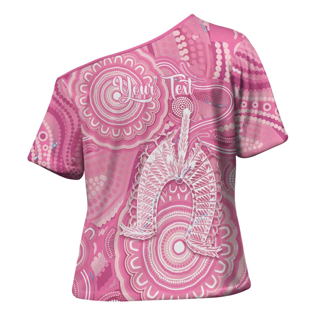 50 Years Deadly NAIDOC Week 2026 Personalised Cross Shoulder Shirt Dhari Pink Indigenous Art