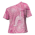50 Years Deadly NAIDOC Week 2026 Personalised Cross Shoulder Shirt Dhari Pink Indigenous Art