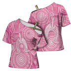 50 Years Deadly NAIDOC Week 2026 Personalised Cross Shoulder Shirt Dhari Pink Indigenous Art