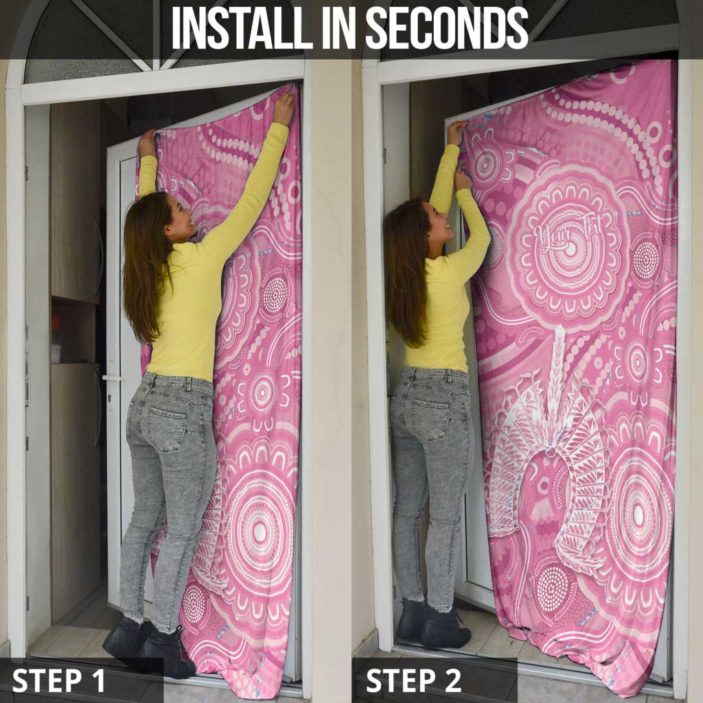 50 Years Deadly NAIDOC Week 2026 Personalised Door Cover Dhari Pink Indigenous Art