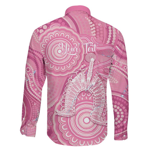 50 Years Deadly NAIDOC Week 2026 Personalised Family Matching Off The Shoulder Long Sleeve Dress and Hawaiian Shirt Dhari Pink Indigenous Art