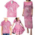 50 Years Deadly NAIDOC Week 2026 Personalised Family Matching Puletasi and Hawaiian Shirt Dhari Pink Indigenous Art