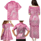 50 Years Deadly NAIDOC Week 2026 Personalised Family Matching Puletasi and Hawaiian Shirt Dhari Pink Indigenous Art