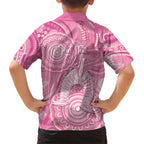 50 Years Deadly NAIDOC Week 2026 Personalised Family Matching Short Sleeve Bodycon Dress and Hawaiian Shirt Dhari Pink Indigenous Art