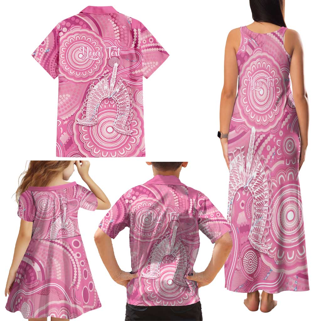 50 Years Deadly NAIDOC Week 2026 Personalised Family Matching Tank Maxi Dress and Hawaiian Shirt Dhari Pink Indigenous Art