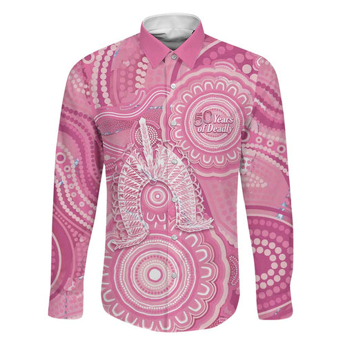 50 Years Deadly NAIDOC Week 2026 Personalised Family Matching Tank Maxi Dress and Hawaiian Shirt Dhari Pink Indigenous Art