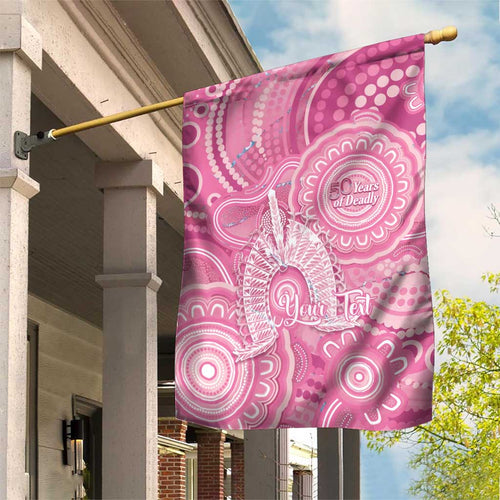 50 Years Deadly NAIDOC Week 2026 Personalised Garden Flag Dhari Pink Indigenous Art