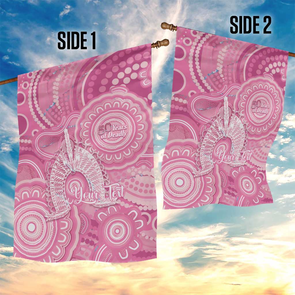 50 Years Deadly NAIDOC Week 2026 Personalised Garden Flag Dhari Pink Indigenous Art