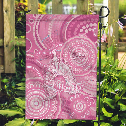 50 Years Deadly NAIDOC Week 2026 Personalised Garden Flag Dhari Pink Indigenous Art