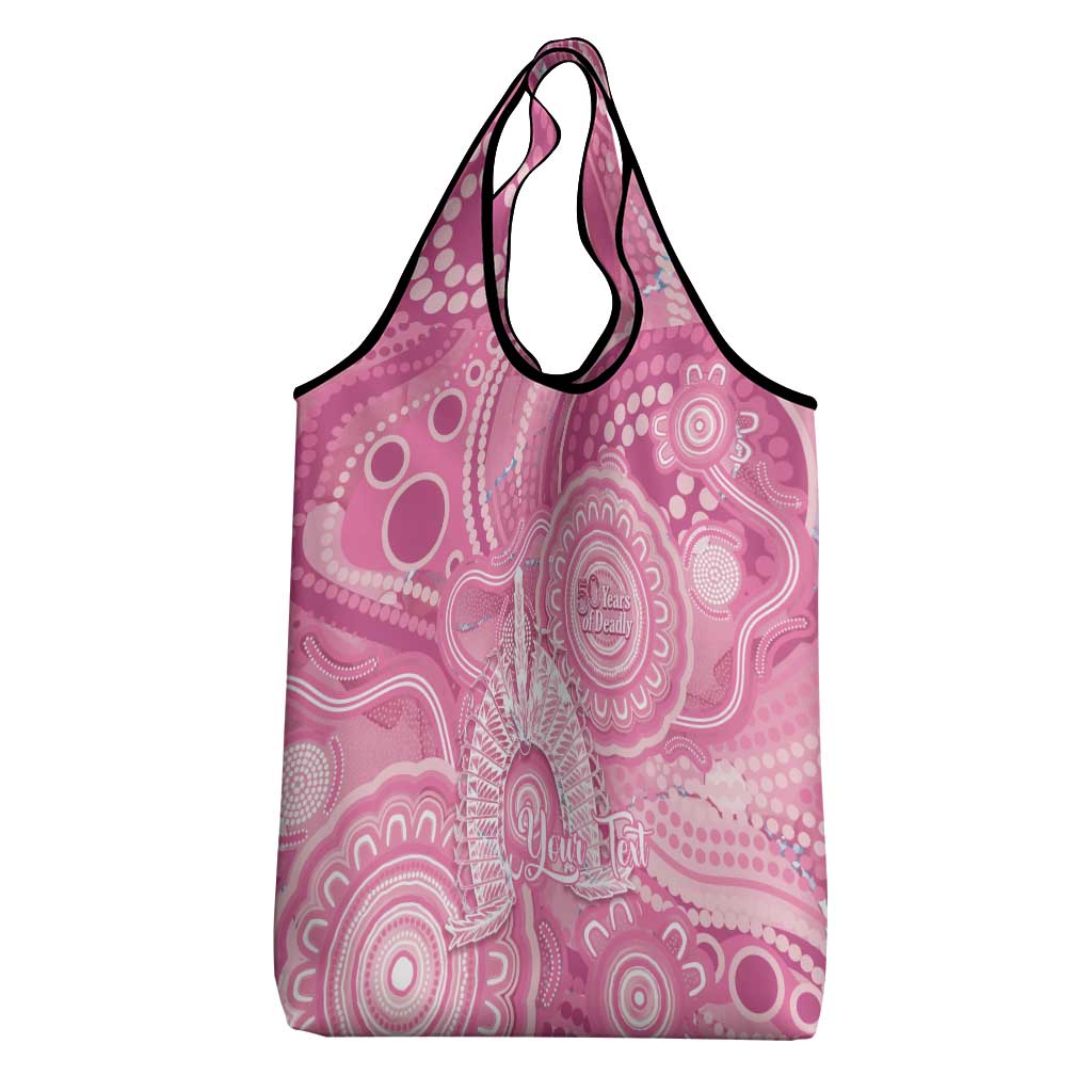 50 Years Deadly NAIDOC Week 2026 Personalised Grocery Bag Dhari Pink Indigenous Art