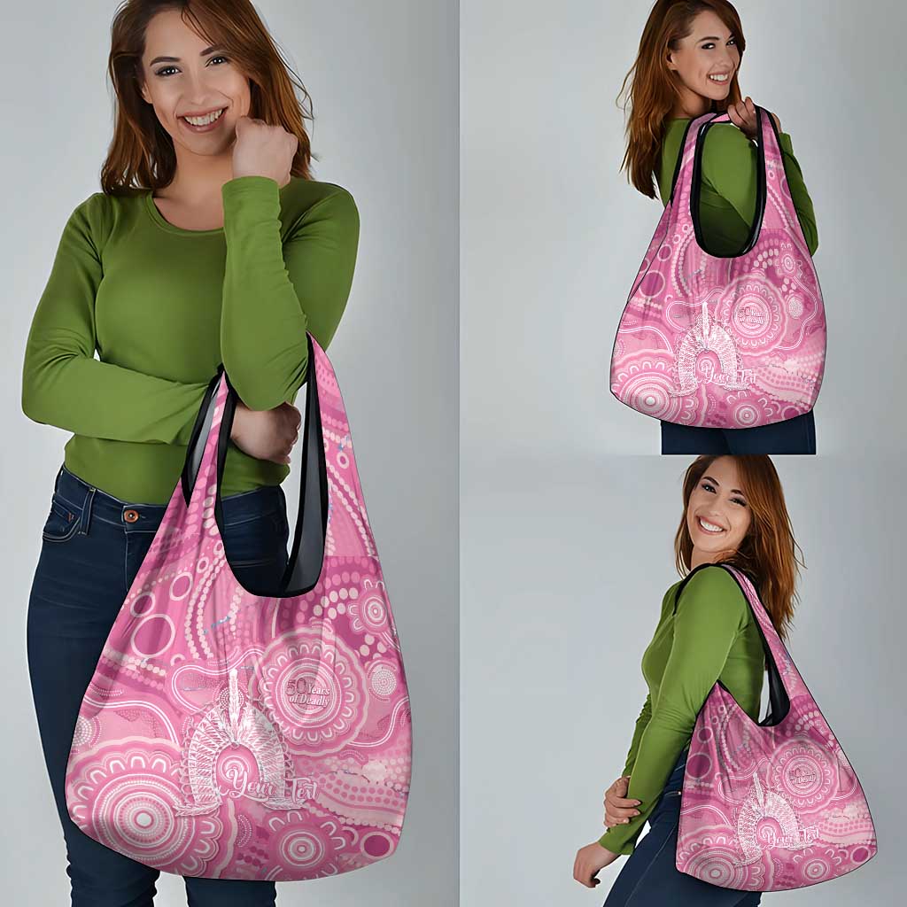 50 Years Deadly NAIDOC Week 2026 Personalised Grocery Bag Dhari Pink Indigenous Art