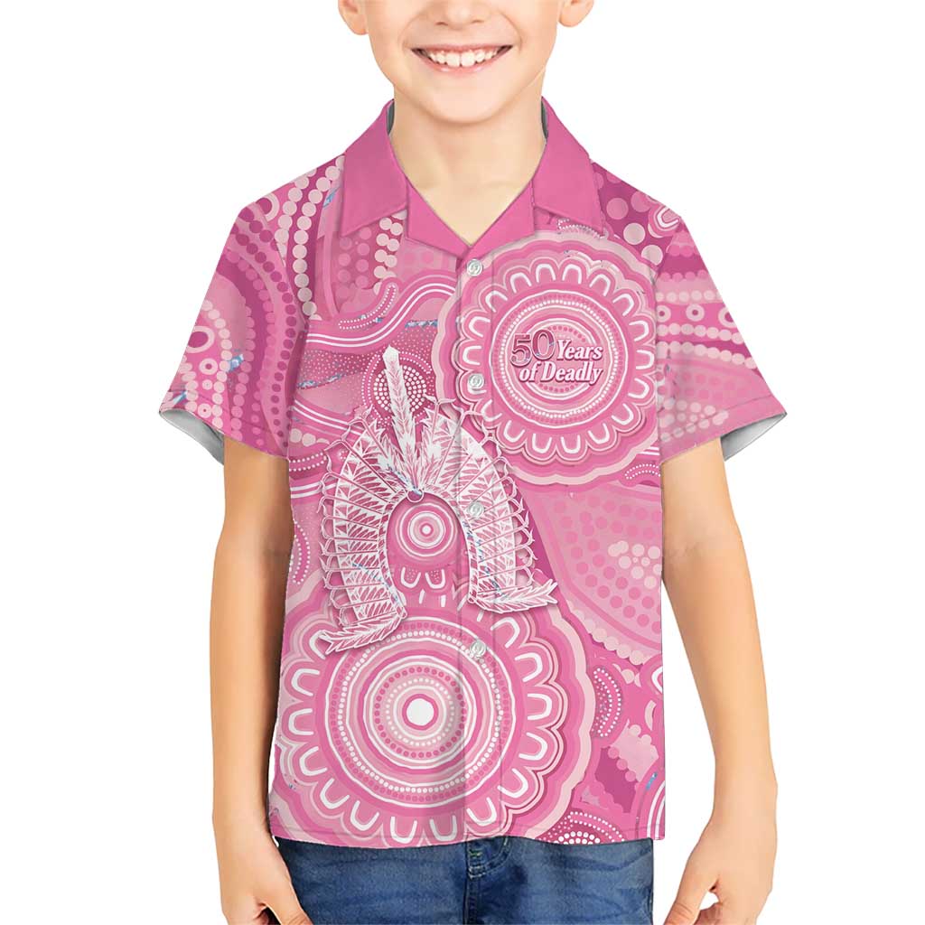 50 Years Deadly NAIDOC Week 2026 Personalised Hawaiian Shirt Dhari Pink Indigenous Art