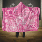 50 Years Deadly NAIDOC Week 2026 Personalised Hooded Blanket Dhari Pink Indigenous Art