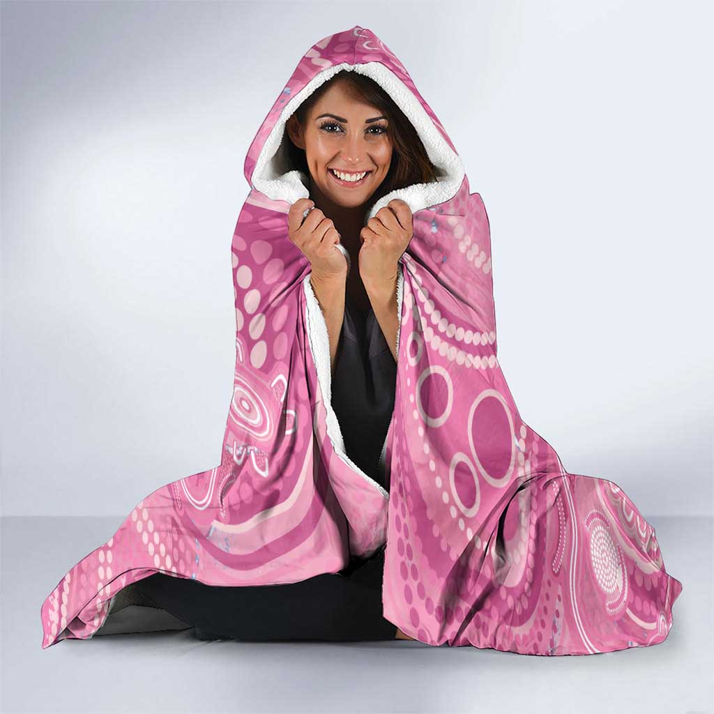 50 Years Deadly NAIDOC Week 2026 Personalised Hooded Blanket Dhari Pink Indigenous Art