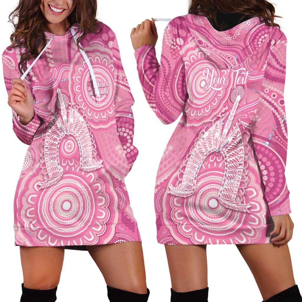 50 Years Deadly NAIDOC Week 2026 Personalised Hoodie Dress Dhari Pink Indigenous Art