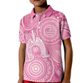 50 Years Deadly NAIDOC Week 2026 Personalised Kid Polo Shirt Dhari Pink Indigenous Art